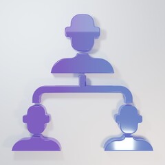 Purple-blue Business hierarchy organogram chart infographics icon isolated on grey background....