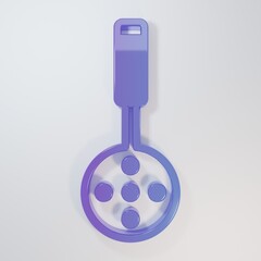 Purple-blue Spatula icon isolated on grey background. Kitchen spatula icon. BBQ spatula sign....