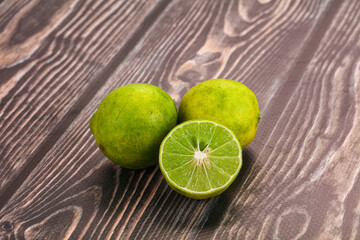Fresh sour green lime fruit