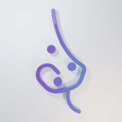 Purple-blue Acne icon isolated on grey background. Inflamed pimple on the skin. The sebum in the...
