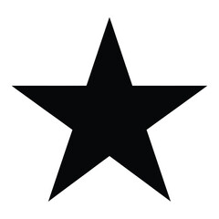 Obraz premium minimal black silhouette of five-pointed star icon on white background, perfect for graphic design, decoration, and logo templates