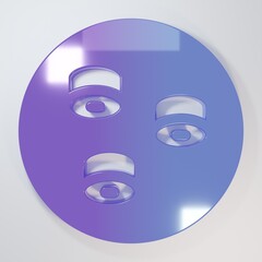 Purple-blue Sushi icon isolated on grey background. Traditional Japanese food. Minimalism concept....