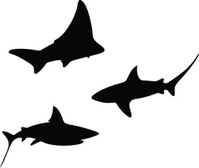 Fish silhouette, Fish silhouette set