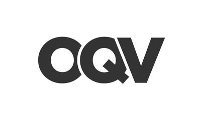 OQV logo design template with strong and modern bold text. Initial based vector logotype featuring simple and minimal typography. Trendy company identity.