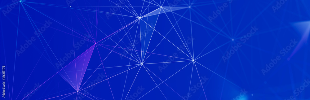 Leinwandbilder Technology background. Honeycomb concept. Big data. Hexagonal space with connected dots and lines. 3d