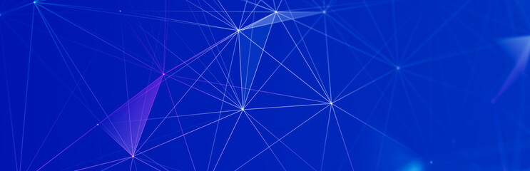 Technology background. Honeycomb concept. Big data. Hexagonal space with connected dots and lines. 3d