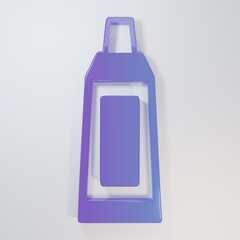 Purple-blue Tube with paint palette icon isolated on grey background. Minimalism concept. 3D render illustration