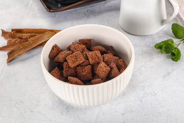 Dry sweet chocolate ceral flakes