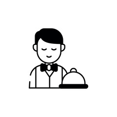 Waiter icon design with white background stock illustration