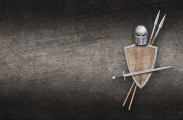 knight weapon on abstract dark background