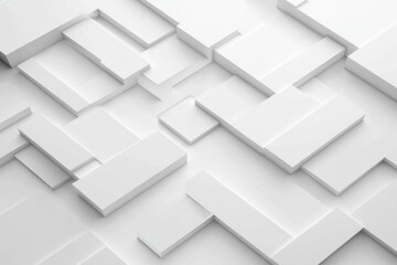 Abstract Architectural Geometry: A sophisticated interplay of light and shadow dances across a clean, minimalist composition of layered rectangular forms.