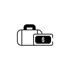Traveling Cash icon design with white background stock illustration