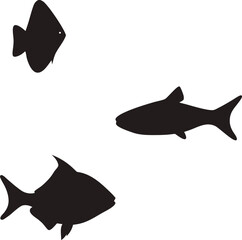 Fish silhouette, Fish silhouette set