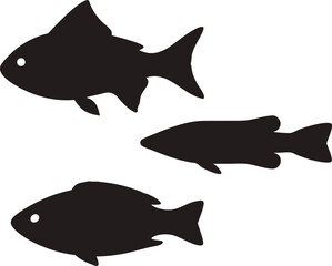 Fish silhouette, Fish silhouette set