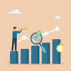 Analysis of quality, productivity and market share with other enterprises. Competitor benchmarking tools for company assessment. Vector illustration.	