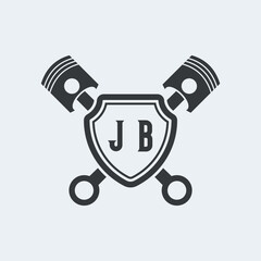 JB Initials Vektor Stok Otomotif Logo Design