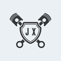 JX Initials Vektor Stok Otomotif Logo Design