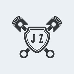 JZ Initials Vektor Stok Otomotif Logo Design