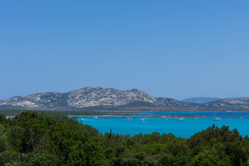 Panoramic View of the island of Sardinia, Italy. Sardinia is a small island in the Mediterranean...