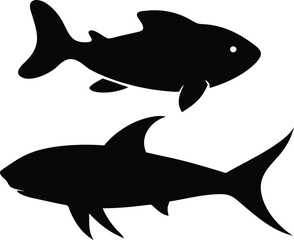 Fish silhouette, Fish silhouette set