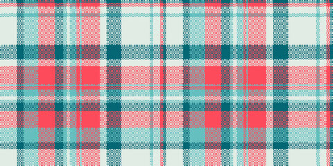 Vibrant coral and teal plaid pattern.  Perfect for textile design, fashion, website backgrounds, or scrapbooking projects.