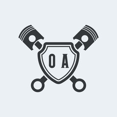 OA Initials Vektor Stok Otomotif Logo Design