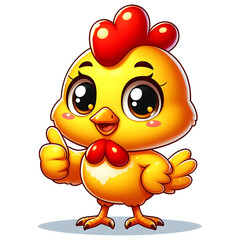Cute Baby Chicken Giving Thumbs Up