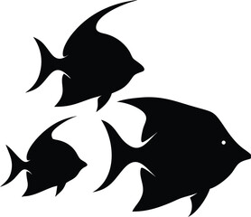 Fish silhouette, Fish silhouette set