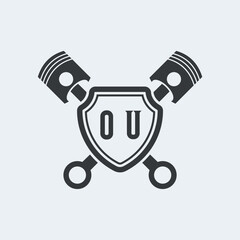 OU Initials Vektor Stok Otomotif Logo Design