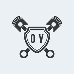 OV Initials Vektor Stok Otomotif Logo Design