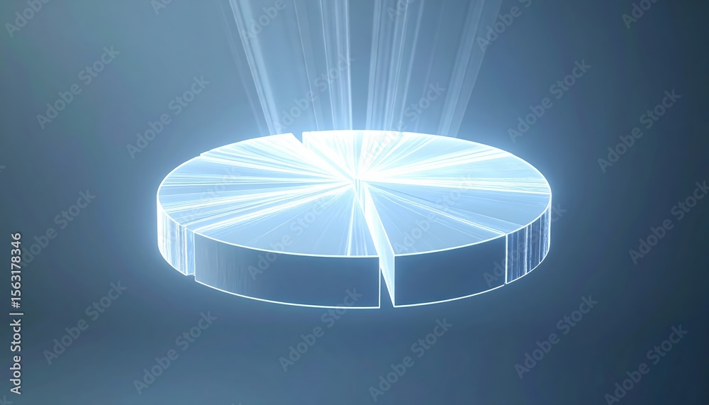 Poster futuristic glowing illuminated circular chart with bright light rays and digital interface effect in