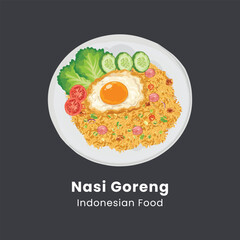 Nasi Goreng Indonesian Fried Rice with Egg and Vegetables