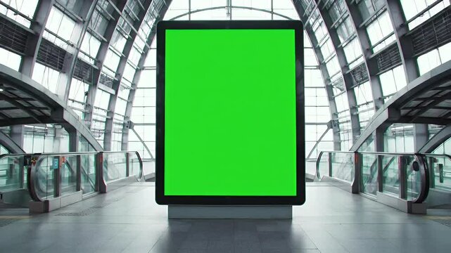 Airport Green Screen Billboard: Modern Advertising Template