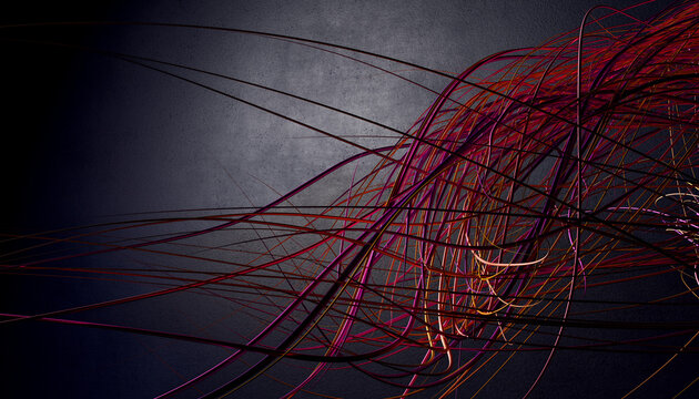 Pink curves on a dark abstract background