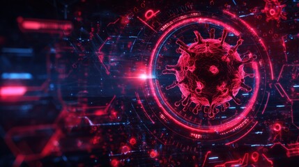 High-Tech Virus Detection Interface with Digital HUD Overlay.