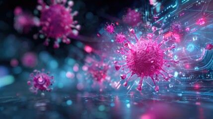 3D Digital Virus Attacking AI System.