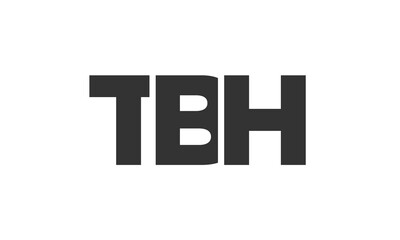 TBH logo design template with strong and modern bold text. Initial based vector logotype featuring simple and minimal typography. Trendy company identity.