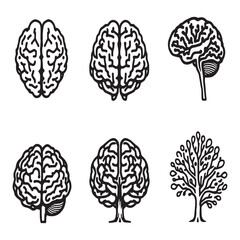 Fototapeta premium creative human brain concept line art vector design