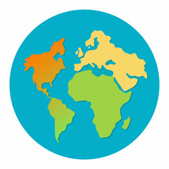 world map on white background