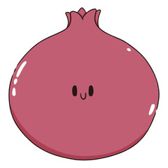 kawaii pomegranate cartoon