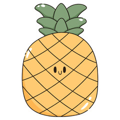 kawaii pineapple cartoon