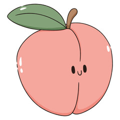 kawaii peach cartoon