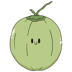 kawaii coconut cartoon