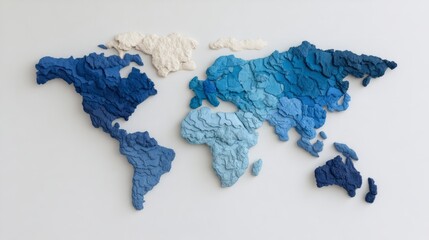 Intricate blue-toned world map puzzle evokes global wanderlust, celebrating International Map Day and quirky cartography enthusiast gatherings
