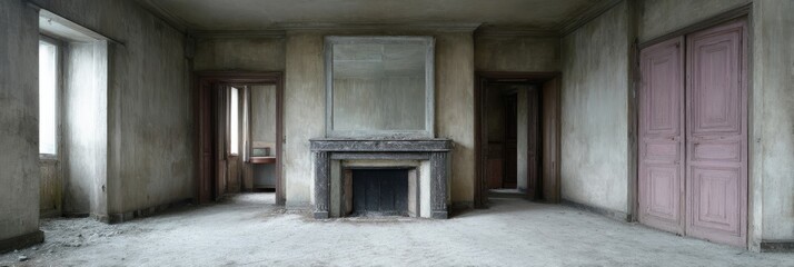 Silent echoes linger in the dim, forgotten parlor, whispering tales of All Hallows' Eve and ancestral rituals