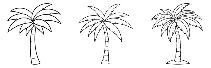 Obraz premium Raphia Palm Tree Coloring Page - Tropical Tree Outline Line Art for Kids and Adults