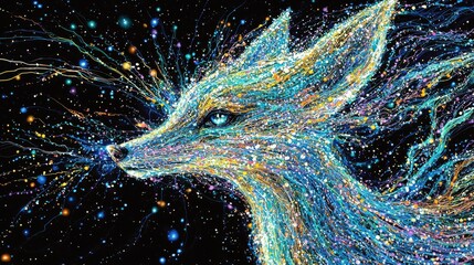 Nebula Fox T-Shirt Illustration