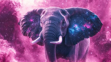 Galaxy Elephant T-Shirt Design