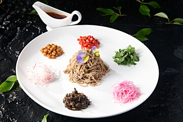 Delicious cold dish of shredded tripe with colorful sauce