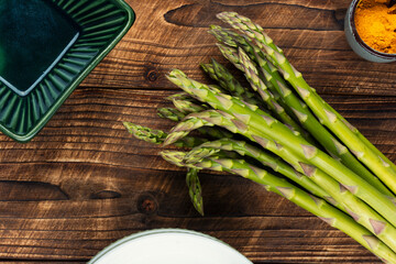 Fresh German asparagus, organic vegetables.